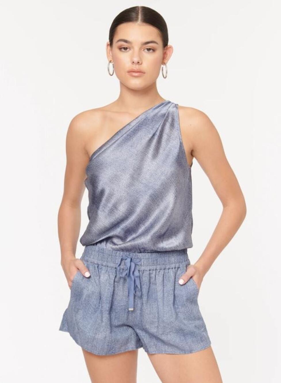 Cami NYC Darby Bodysuit Darby Bodysuit Denim Blue XS NWT Quiet Luxury Clean Girl
